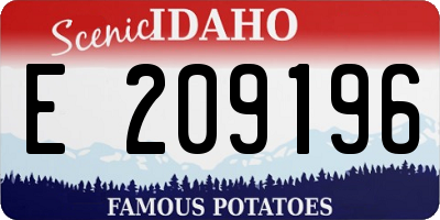 ID license plate E209196
