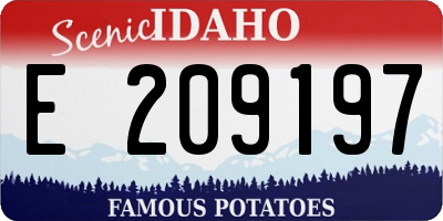 ID license plate E209197