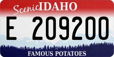ID license plate E209200