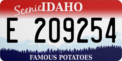 ID license plate E209254
