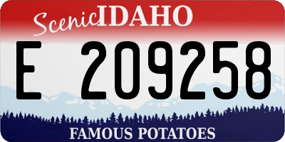 ID license plate E209258