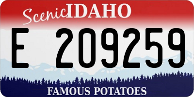 ID license plate E209259