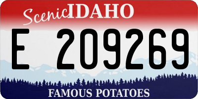 ID license plate E209269