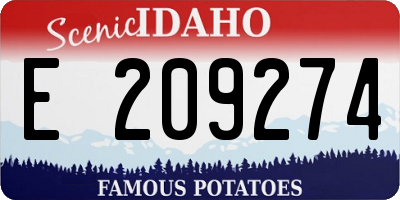 ID license plate E209274