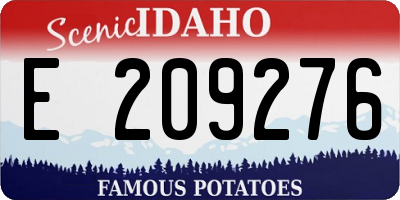 ID license plate E209276