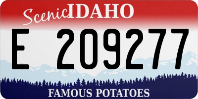 ID license plate E209277