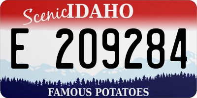 ID license plate E209284