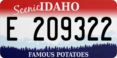 ID license plate E209322