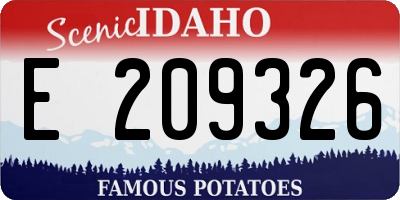 ID license plate E209326