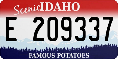 ID license plate E209337