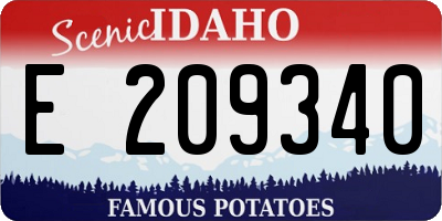 ID license plate E209340