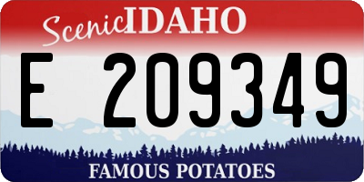 ID license plate E209349