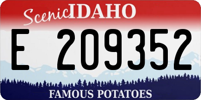 ID license plate E209352