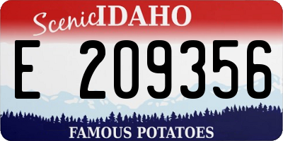 ID license plate E209356