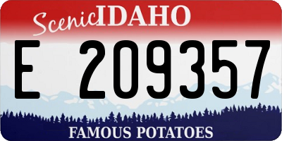 ID license plate E209357