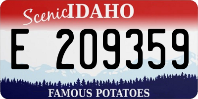 ID license plate E209359