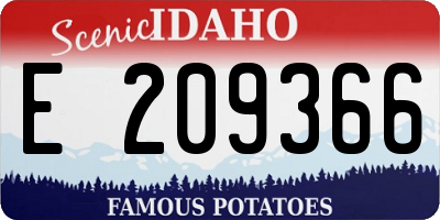 ID license plate E209366