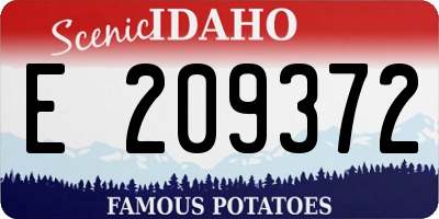 ID license plate E209372