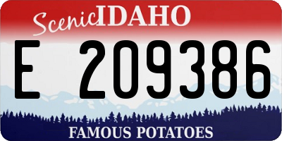 ID license plate E209386
