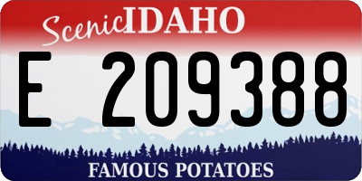 ID license plate E209388
