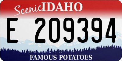 ID license plate E209394