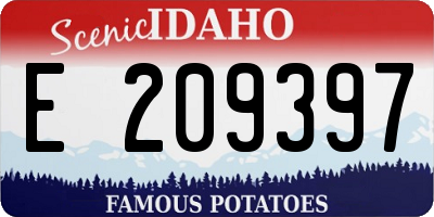 ID license plate E209397