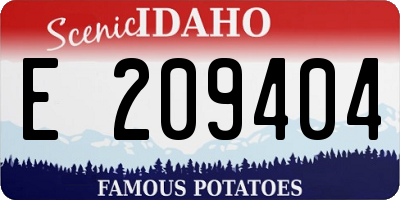 ID license plate E209404