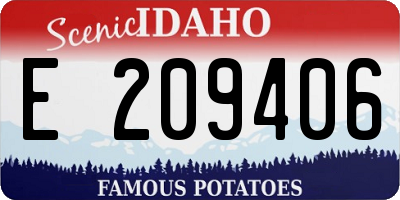 ID license plate E209406