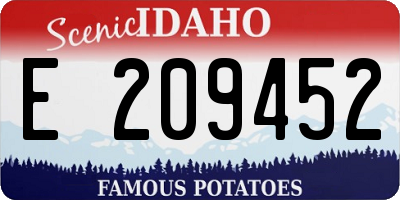 ID license plate E209452