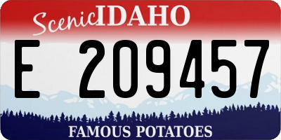 ID license plate E209457