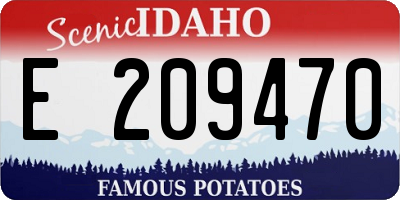 ID license plate E209470