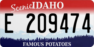 ID license plate E209474
