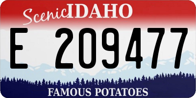ID license plate E209477