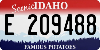 ID license plate E209488