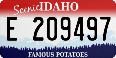 ID license plate E209497
