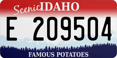 ID license plate E209504