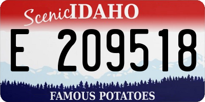 ID license plate E209518