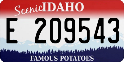 ID license plate E209543