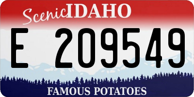 ID license plate E209549