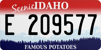 ID license plate E209577