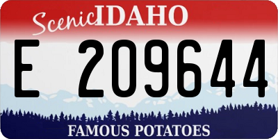 ID license plate E209644