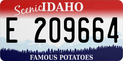 ID license plate E209664