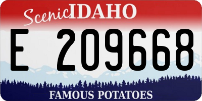 ID license plate E209668