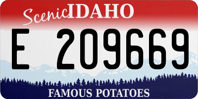 ID license plate E209669