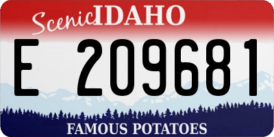 ID license plate E209681