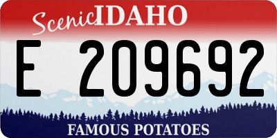 ID license plate E209692