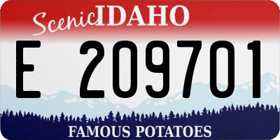 ID license plate E209701