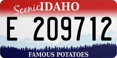 ID license plate E209712