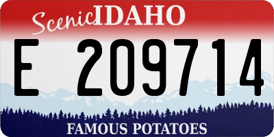 ID license plate E209714