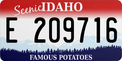 ID license plate E209716